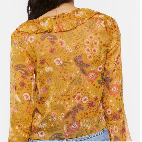 Floral Print Ruffled Flounce Top | Forever21 - Picture 4 of 4